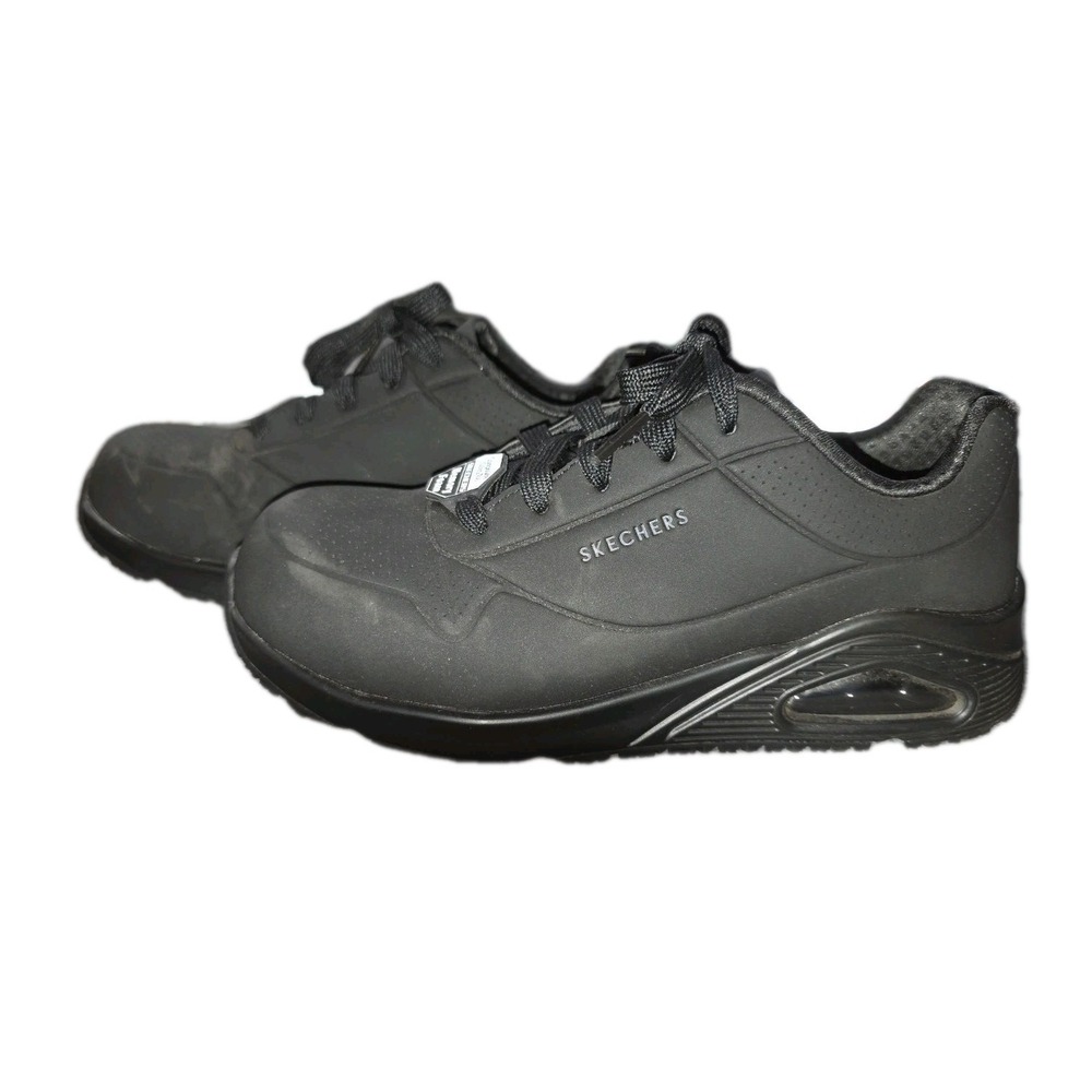 Skechers Slip Resistant Work Shoes‎ Womens 7 Black Air Cooled Memory Foam E/H